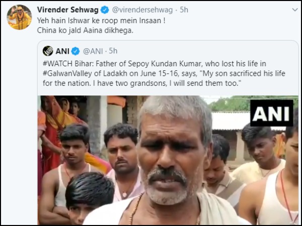 শহিদ ছেলের জন্য গর্বিত বাবা, নাতিকেও সেনায় পাঠাতে চান! মন্তব্য শুনে কুর্নিশ জানালেন ক্রিকেটার