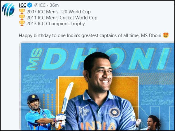 ধোনিকে শুভেচ্ছা আইসিসির